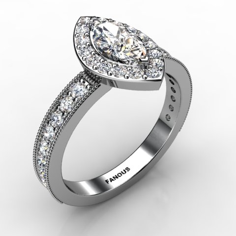 18k White Gold Engagement Ring 0.654ct - 0200871-18kw