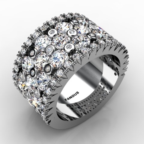 18k White Gold Diamond Band 3.361ct - 3100922-18kw